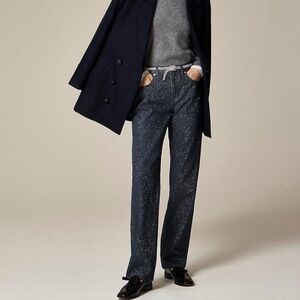 J. Crew Mid-rise Straight Jean with Lurex® Metallic Threads in 1984 Rigid - 32